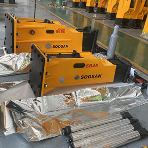 Casseur hydraulique de type boîte SOOSAN SB45, marteau de démolition avec tête plate personnalisée, excavatrices de 7 à 14 tonnes, chargeuses rétrocaveuses, mini-chargeuses - Product Image 1
