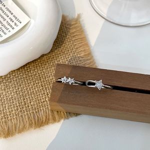 S925 Sterling Silver Star <b>Ring</b> For Women <b>Open</b> Design Everyday Wear Fine Jewelry Platinum Plated Geometric Shape - Product Image 4