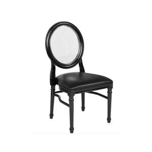 <span class=keywords><strong>Chaise</strong></span> de banquet moderne empilable <span class=keywords><strong>avec</strong></span> dossier ovale transparent et coussin souple, cadre noir premium, pour hôtel, mariage, événement, restaurant - Product Image 2