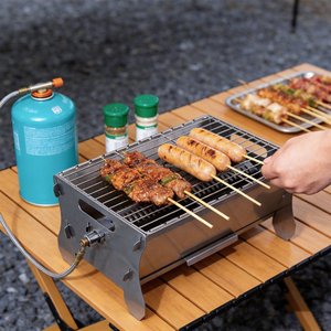 Outdoor Camping Stainless Steel Flat Pack Smokeless Gas <strong>BBQ</strong> Grill Portable Folding Barbecue <strong>Fire</strong> <strong>Pit</strong> - Product Image 1