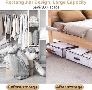 Organizadores de Ropa Cuadrados Personalizados, Bolsas de Almacenamiento para Edredones y Colchas, Ahorro de Espacio, Decorativos, para Armarios - Product Image 2