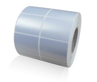 Étiquette adhésive en PET argenté mat, étiquette de code-barres imperméable, rouleau d'étiquettes d'emballage, autocollant d'impression