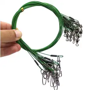 Pesca fishing accessories 50cm 150LBS anti bite line Deep Sea Fishing Steel Wire with Swivel and pin connector fishing leader