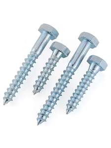 Vis à bois autotaraudeuses à tête hexagonale, filetage grossier, en acier au carbone, acier inoxydable 304/316, zingué, classe 4, métrique - Product Image 5