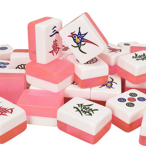 Juego de Fichas de Mahjong Rosas de Plástico para Sala de Juegos y Entretenimiento Familiar - Product Image 1