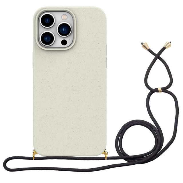 For iphone 15 Pro Biodegradable Wheat Straw Recycle 100% Phone case with Lanyard for Iphone15 14 Eco Friendly Cover for samsung