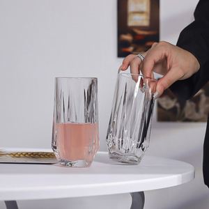 Vaso de Vidrio Coreano de Alta Gama, Hexagonal, para Cócteles, Bebidas Frías, Refrescos y Agua con Gas - Product Image 1