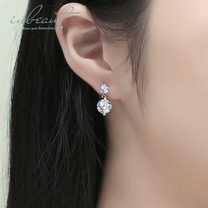 Argent 925 Original Total 5 Carat Round Brilliant Cut Diamond <span class=keywords><strong>Test</strong></span> Past D Color Moissanite Boucles d'oreilles pour mariage - Product Image 4