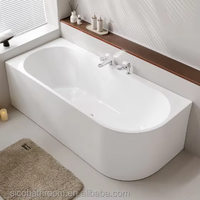 Baignoire balnéo autoportante moderne en acrylique, profonde, avec fonction massage, pour projets de salles de bain de luxe