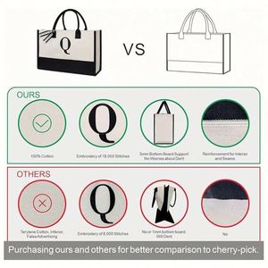 Sacs fourre-tout en toile vierge en stock transfrontalier, grande capacité, avec impression de logo, sacs de courses personnalisés - Product Image 4