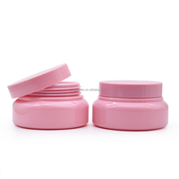 Couleur personnalisée 150ml Récipient cosmétique vide en plastique rose Pots de beurre corporel