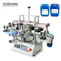 Machine d'étiquetage automatique double face pour flacons carrés plats, applicateur d'étiquettes pour détergent à lessive, étiquetage latéral des contenants