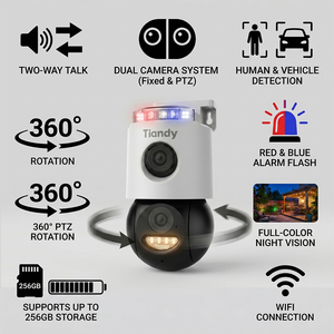 Tiandy CCTV <b>Camera</b> 8MP/4K home used H.265 2-Way Talk Human&Vehicle Detection Smart Tracking TD-H693N Tiandy WIFI PT IP <b>Camera</b> - Product Image 4