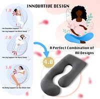 Oreiller de grossesse pour le soutien du corps entier, oreiller de sommeil pour femmes enceintes, oreiller de maternité pour le corps entier avec housse amovible