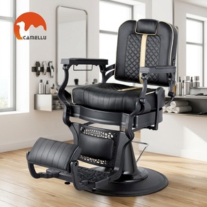 Chaise de barbier en métal, mobilier de salon, fauteuil de coiffure inclinable avec pompe hydraulique, Cadeira De Barbeiro, chaise de barbier vintage pour homme - Product Image 1