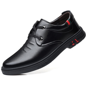 Chaussures en cuir pour hommes, semelle souple noire, mocassins décontractés à lacets, style britannique, talon plat, pour jeunes de 18 à 40 ans - Product Image 5
