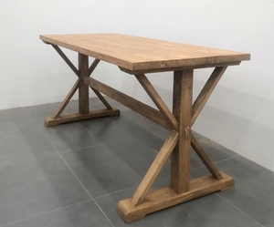 Khai hoang gỗ bàn ăn x Bảng chân handmade mộc mạc tái chế nhà bếp bàn ăn với x chân để bán - Product Image 4