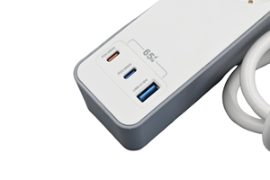 Multiprise E-Sun à vente rapide avec 3 prises <span class=keywords><strong>de</strong></span> charge rapide 65W 2USB C 16A 250V, protection enfant, câble <span class=keywords><strong>de</strong></span> 1,4 m - Product Image 3