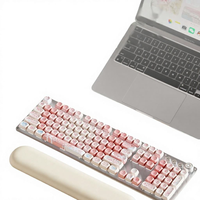 Clavier mécanique rose avec câble USB, Rouge Kitty, pour le jeu et le bureau