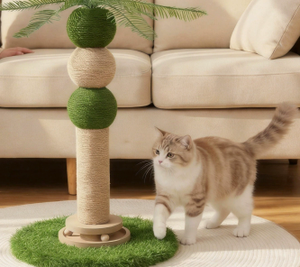 Árbol para Gatos con Forma de Cocotero, Torre Rascadora de Sisal, Estructura para Escalar, Pelota Interactiva, Mueble para Gatos de Interior - Product Image 2
