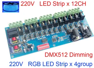 High Voltage AC110-230V Input 6 Channels 12 Channels DMX DIMMER Controller 6ch 12ch HVDIM Decoder Dimmer