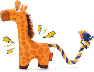 Jouets pour chiens indestructibles en forme d'animaux, girafe colorée, puzzle interactif durable, vente en gros - Product Image 1