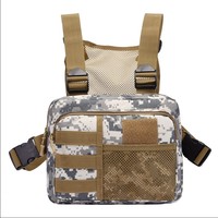 Veste tactique unisexe camouflage d'extérieur en gros, sacs de poitrine antivol en polyester léger pour sac de sport multifonction