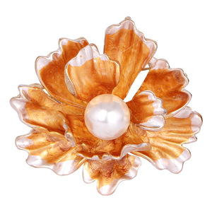 เข็มกลัดดอกโบตั๋นอัลลอยหลากสีเคลือบน้ำมันแบบหยดสำหรับสุภาพสตรีชุดสูทหรูหราเครื่องประดับสำหรับงานแต่งงานและของขวัญ - Product Image 5