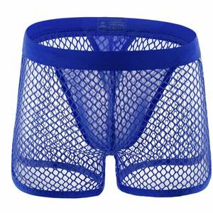 Nouveau style sexy pour hommes : Boxers en maille respirante Spandex/Coton à taille basse, motif uni, tricotés, personnalisables YUSEN - Product Image 4