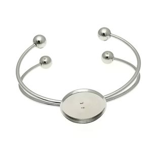 Brazalete Ajustable de Acero Inoxidable con Cuentas Abiertas en Forma de Bola, Joyería, Regalo, Accesorio - Product Image 1