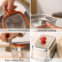 YolecenWow Oh Boîte à lunch personnalisée en acier inoxydable épaissi avec couvercle hermétique pour le camping en plein air et le stockage au réfrigérateur