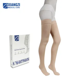 20-30 mmHg Class 2 Thigh Length Closed Toe Medical Compression Stockings with Silicone Top Band