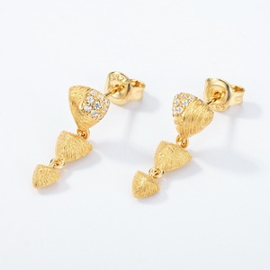 Gioielli fatti a mano spazzolato S925 argento pietra naturale nappine orecchini da donna di nicchia Design di alta qualità fata dolce di lusso leggero - Product Image 3