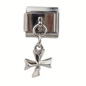 Cross-Border <b>Explosions</b> New Italian Series DIY Bracelet Silver Star Stainless Steel Geometric Pattern Zircon Diamond Trendy - Product Image 4