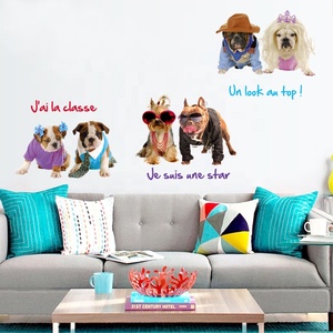 Autocollant personnalisé Animal <span class=keywords><strong>chien</strong></span> vêtements pour animaux de compagnie autocollant décoration de la maison sticker mural animaux boutique chambre PVC imperméable <span class=keywords><strong>papier</strong></span> <span class=keywords><strong>peint</strong></span> autocollant mural - Product Image 5