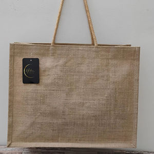 Bolsa de yute a rayas personalizable al por mayor con cierre de cremallera y Asa de hombro para viajes-Precio al por mayor - Product Image 1