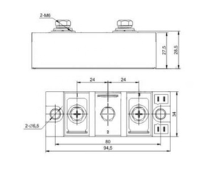 Tổn thất thấp phục hồi nhanh mô-đun <span class=keywords><strong>Diode</strong></span> epitaxy MEO450-12DA bề mặt gắn kết thường xuyên - Product Image 4