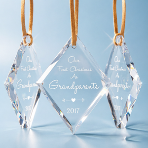 Adorno de Cristal Grabado en Forma de Diamante, Recuerdo de Primera Navidad como <span class=keywords><strong>Abuelos</strong></span>, <span class=keywords><strong>Regalo</strong></span> - Product Image 5