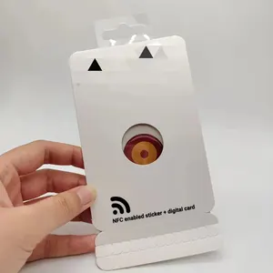 Free Sample NFC Social Media Sticker Epoxy Tag with Paper Package for Android and IOS Tiktok/facebook/Instagram