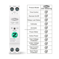 Interrupteur intelligent WIFI VOLTRIQ 1P+N 63A 110V 220V avec compteur d'énergie Kwh, disjoncteur et relais temporisé pour usage domestique intelligent