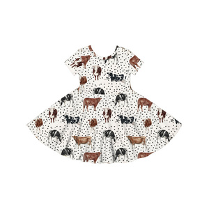 Vestido de Princesa con Falda Grande para Niñas BQ-062-WXL, Hermoso Vestido de Moda Infantil con Estampado Animal - Product Image 3