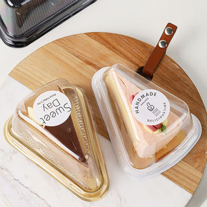 Yuxuan, venta al por mayor, caja de embalaje de pastel de PET transparente, cajas de postre de plástico ovalado reciclable con tenedor - Product Image 1