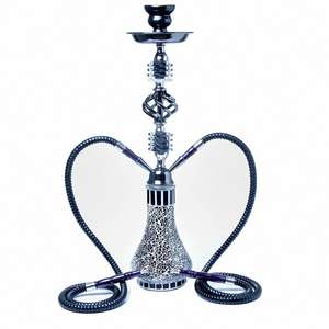 Ensemble de chicha en verre de luxe arabe avec finition miroir, design à double tube, taille personnalisable - Product Image 3