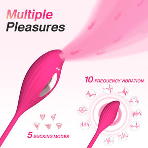 Vibromasseur d'aspiration pour femme avec <span class=keywords><strong>queue</strong></span> taquinant oiseau et 2 sauts pour ventouses d'oeufs stimulateur clitoridien jouet sexuel - Product Image 4