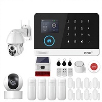 Sistem Alarm Rumah Pintar Tuya Alexa Smart Life Kit 4G WiFi Sensor Gerak PIR Bahan ABS Kontrol Jarak Jauh via Aplikasi Fungsi SOS Alarm 10m