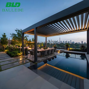 Pabellón Moderno de Aluminio para Exteriores, Gazebo con Techo de Láminas Motorizadas, Pérgola Bioclimática para Jardín y Barbacoa, <span class=keywords><strong>Precio</strong></span> de Fábrica - Product Image 2