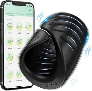 9 modalità massaggio pene Stroker glande Training stimolatore ritardo tempo vibratore maschile con controllo APP Mastorbation per gli uomini Cock Ring