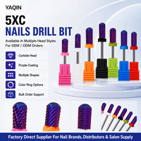 Yaqin Top Large Barrel 4XC 3XC Fraise à ongles en carbure violet 3/32'' pour machine de manucure et pédicure à moteur sans balais