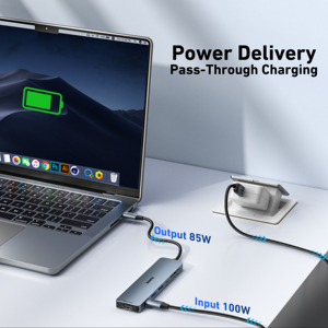 Adaptador Multipuerto <span class=keywords><strong>BENFEI</strong></span> 7 en 1 con USB-C a HDMI 4K@60Hz, Lector de Tarjetas SD/TF, 3 Puertos USB 3.0 y Entrega de Energía de 100W - Product Image 3