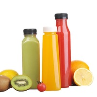 Botellas de Plástico PET Cuadradas de 500 ml, Ecológicas y de Grado Alimenticio, Reutilizables, con Tapas para Bebidas
